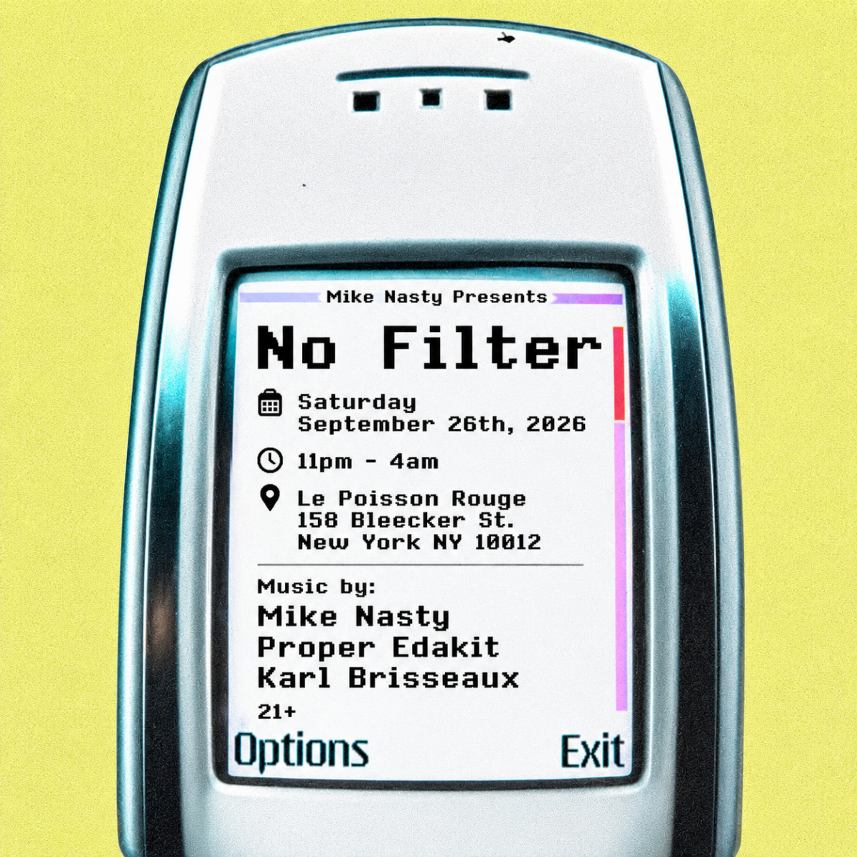 Mike Nasty Presents: No Filter! artwork from Le Poisson Rouge